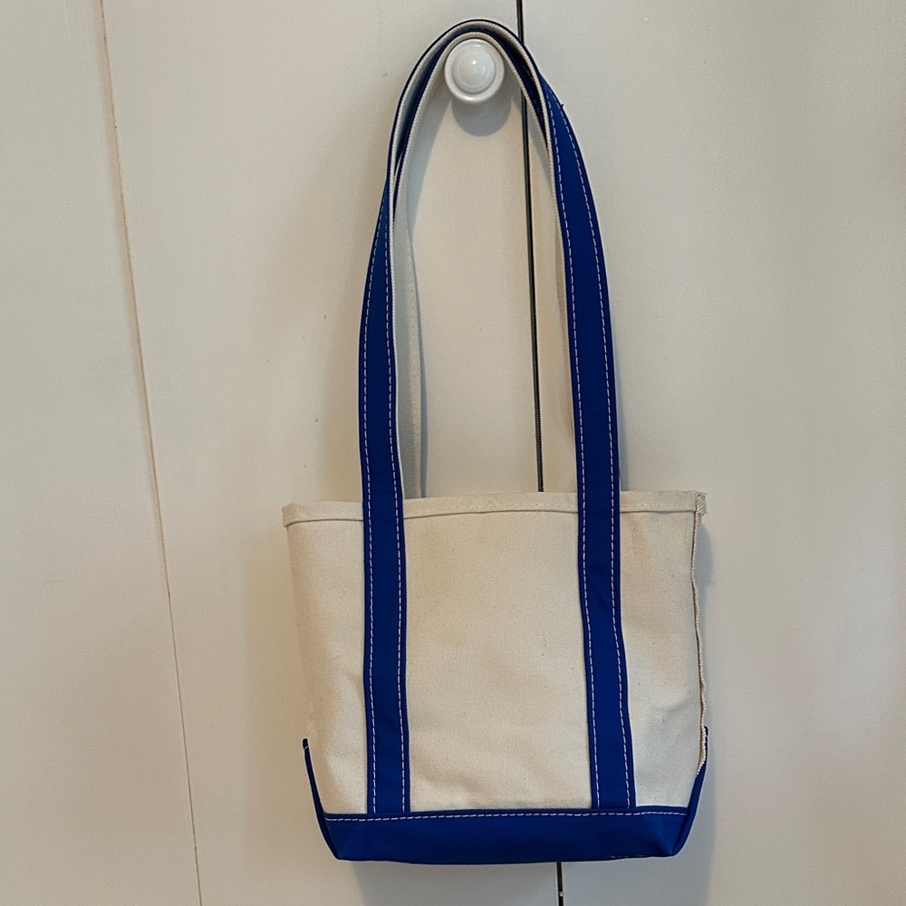 L.L. Bean Blue and White Tote Bag